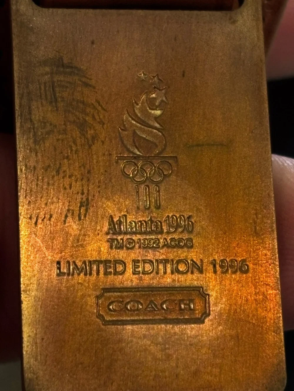 Coach Atlanta 1996 Olympic Centennial Limited Edition Leather Keychain with box - Picture 2 of 7